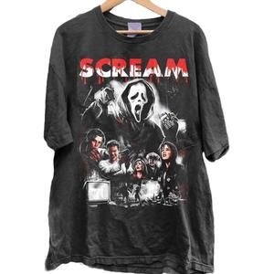 Scream Vintage Halloween Tshirt Horror Movie Shirts Retro Spooky Season Shirt 1